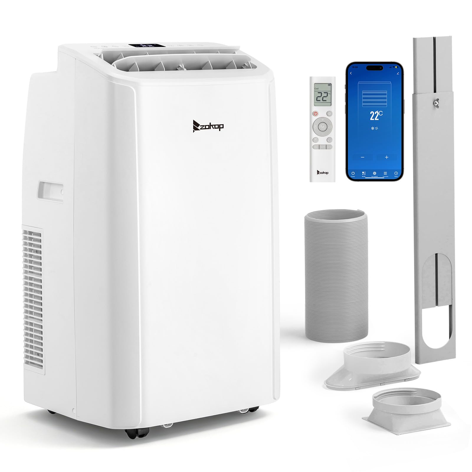 12000 BTU Portable Air Conditioner with Heating, Dehumidifier, WiFi & Remote Control