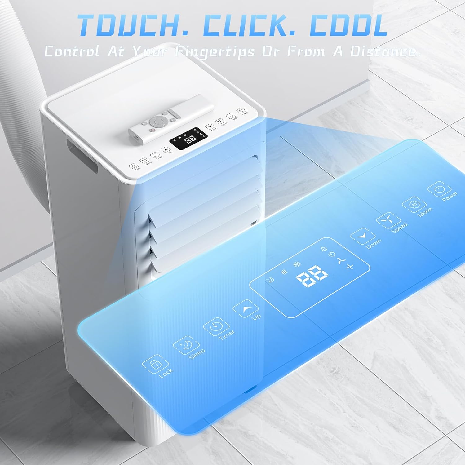 9000 BTU Portable Air Conditioner with Dehumidifier, Fan, Sleep Mode & Remote Control
