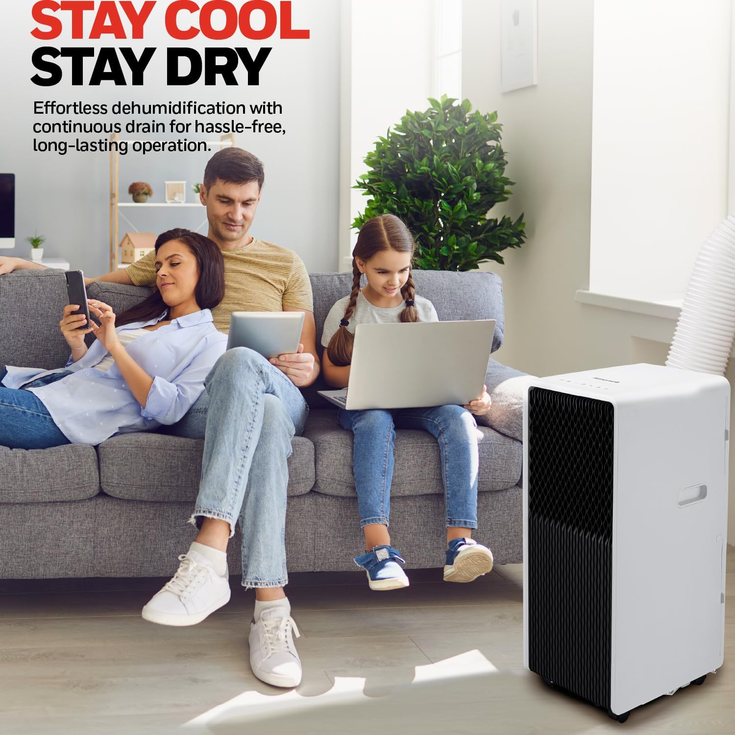 9000 BTU Portable Air Conditioner with Dehumidifier, Fan Mode & Remote Control