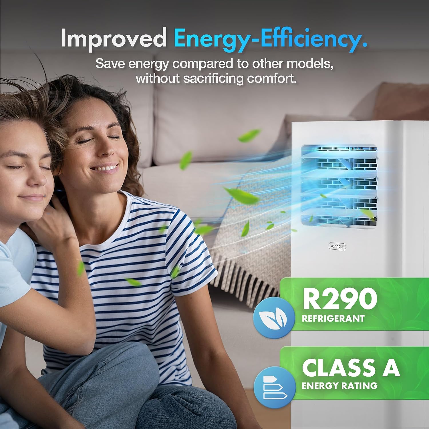 12000 BTU Portable Air Conditioner with WiFi, Dehumidifier, Sleep Mode & Remote Control