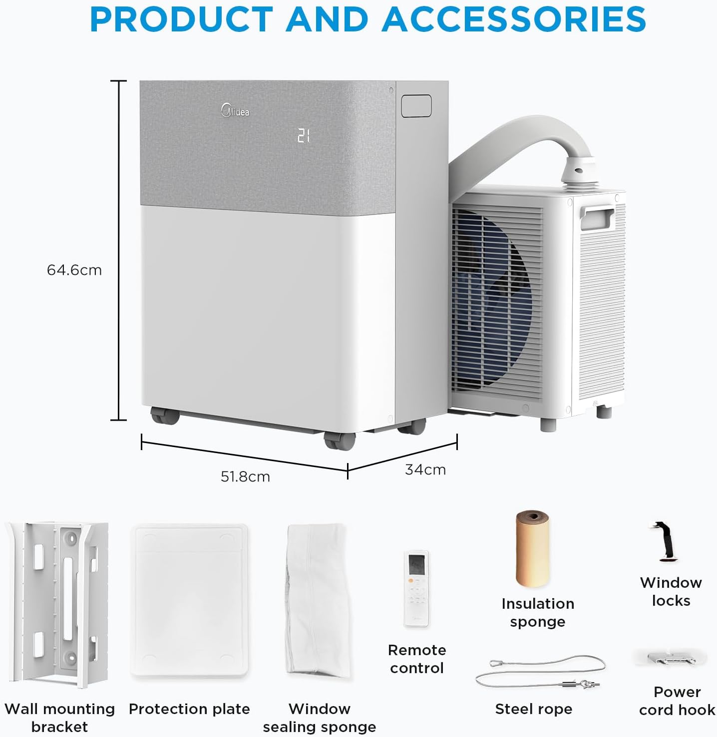 12000 BTU Portable Air Conditioner with Heat Pump, WiFi Control & Dehumidifier