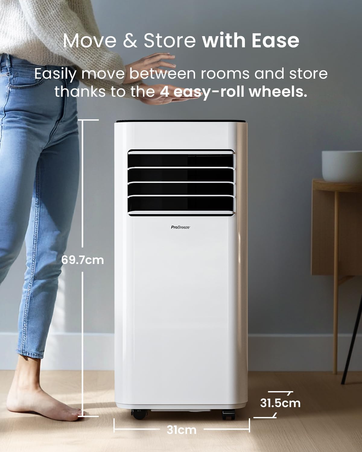 7000 BTU Portable Air Conditioner with Dehumidifier, Sleep Mode & Remote Control