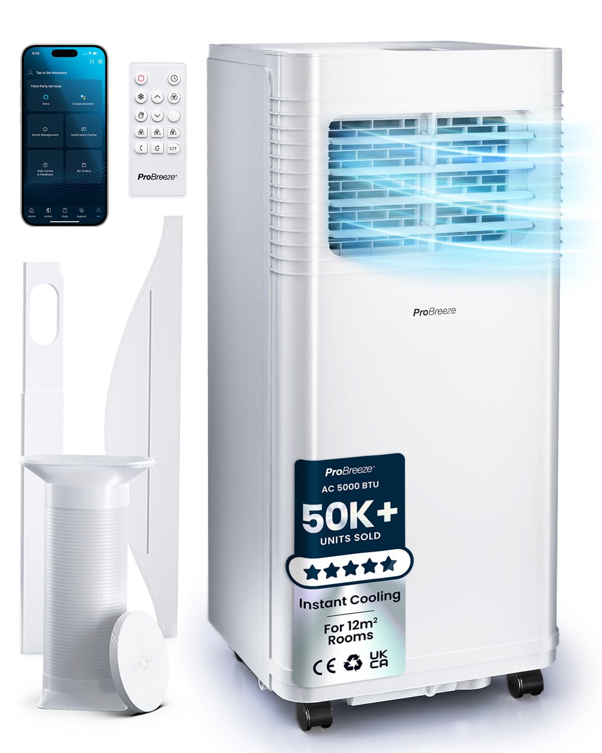 7000 BTU Portable Air Conditioner with Dehumidifier, Sleep Mode & Remote Control