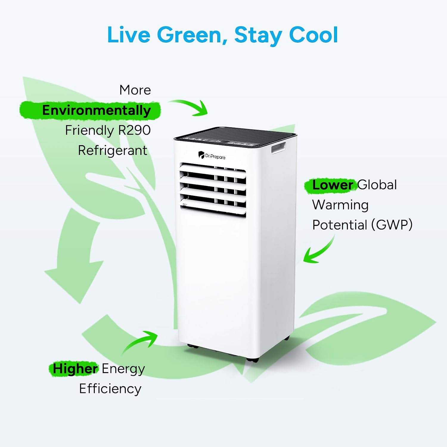 9000 BTU Portable Air Conditioner with WiFi, Dehumidifier & Fan Function