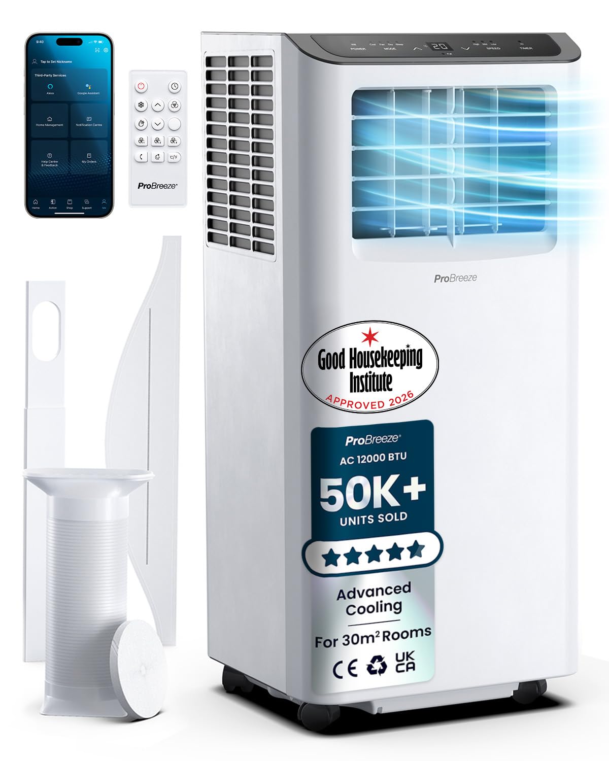 7000 BTU Portable Air Conditioner with Dehumidifier, Sleep Mode & Remote Control