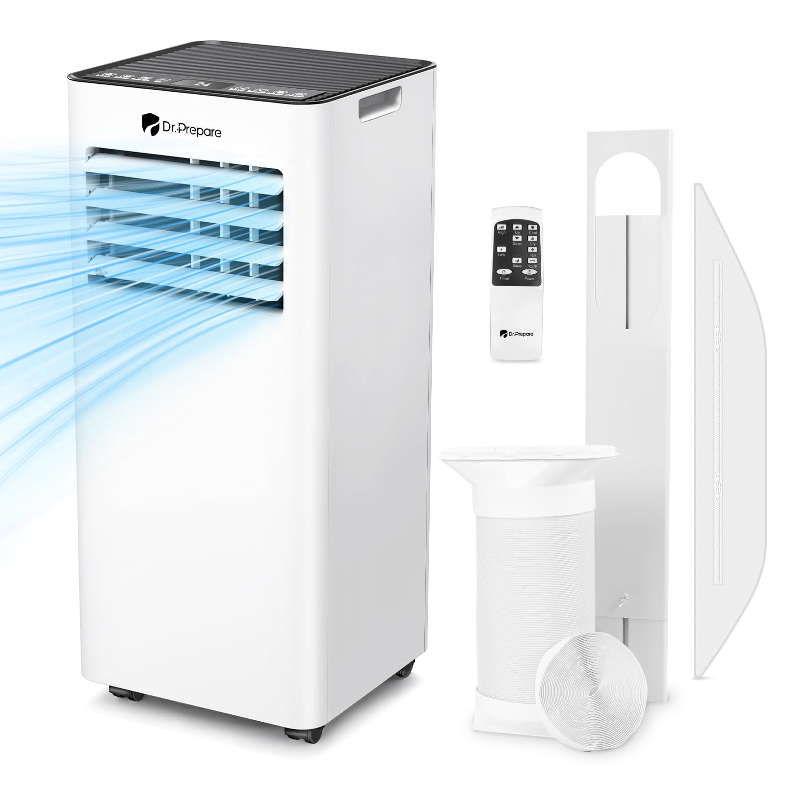9000 BTU Portable Air Conditioner with WiFi, Dehumidifier & Fan Function