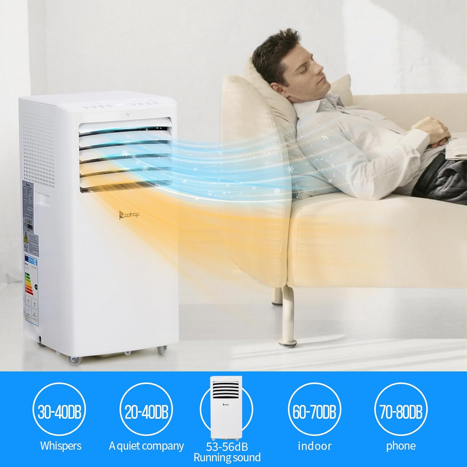 12000 BTU Portable Air Conditioner with Heating, Dehumidifier, WiFi & Remote Control